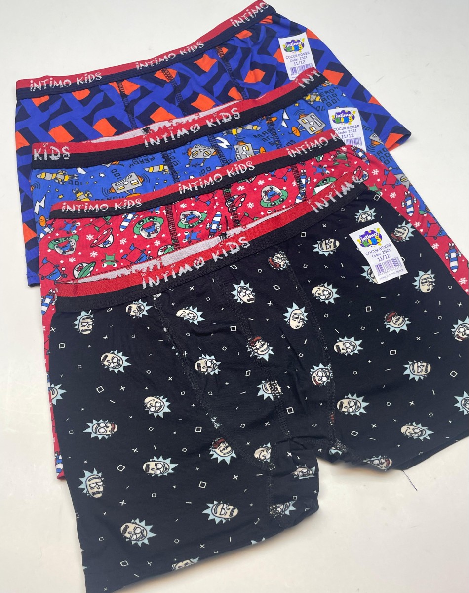 2521 PENYE BASKILI ERKEK ÇOCUK BOXER