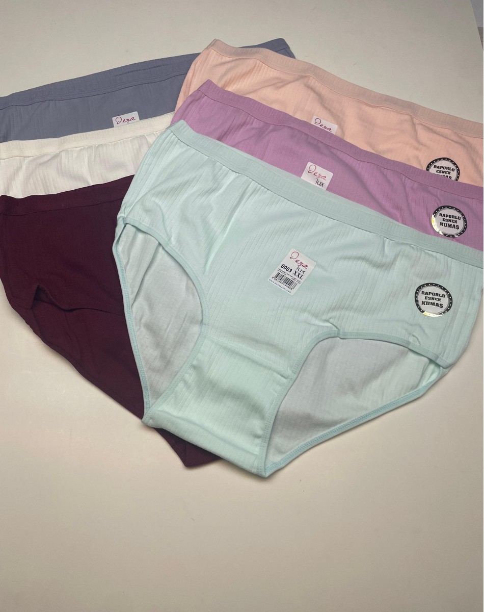 6063 XXL RAPORLU ESNEK KUMAŞ KADIN KÜLOT