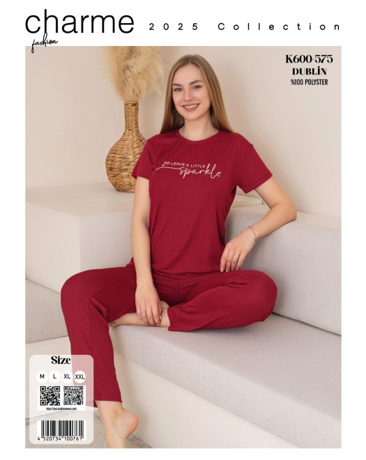 DUBLİN FİTİLLİ KISAKOL KADIN PİJAMA TAKIM