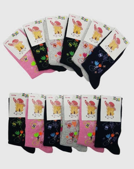 HAVLU KIZ ÇOCUK ÇORAP DESENLİ