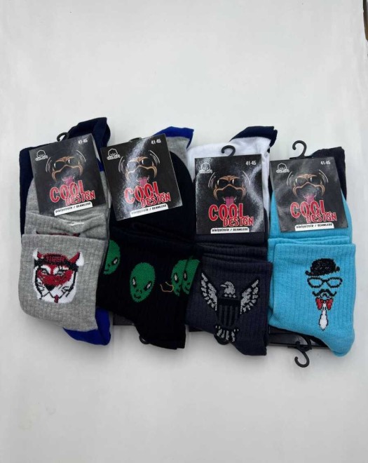 ERKEK KARİKATÜRLÜ KOLEJ ÇORAP