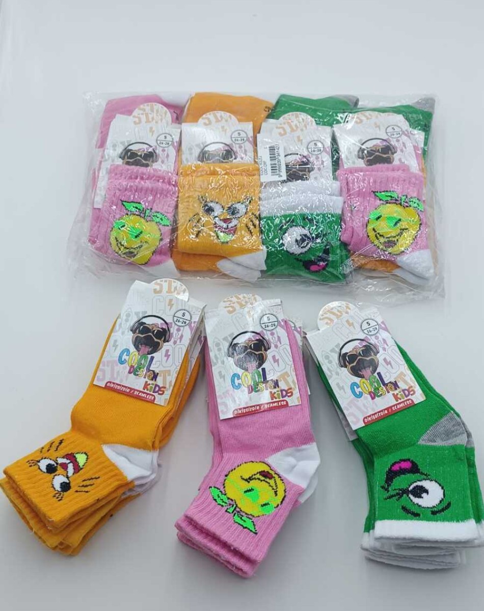KIZ ÇOCUK KARİKATÜRLÜ KOLEJ ÇORAP
