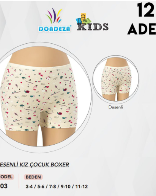 403 DESENLI KIZ ÇOCUK BOXER