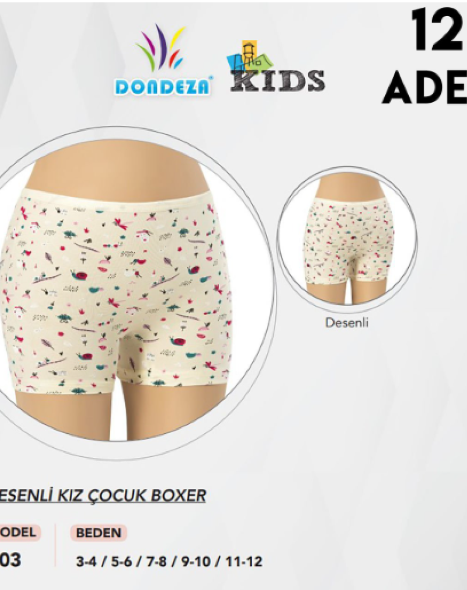 403 DESENLI KIZ ÇOCUK BOXER