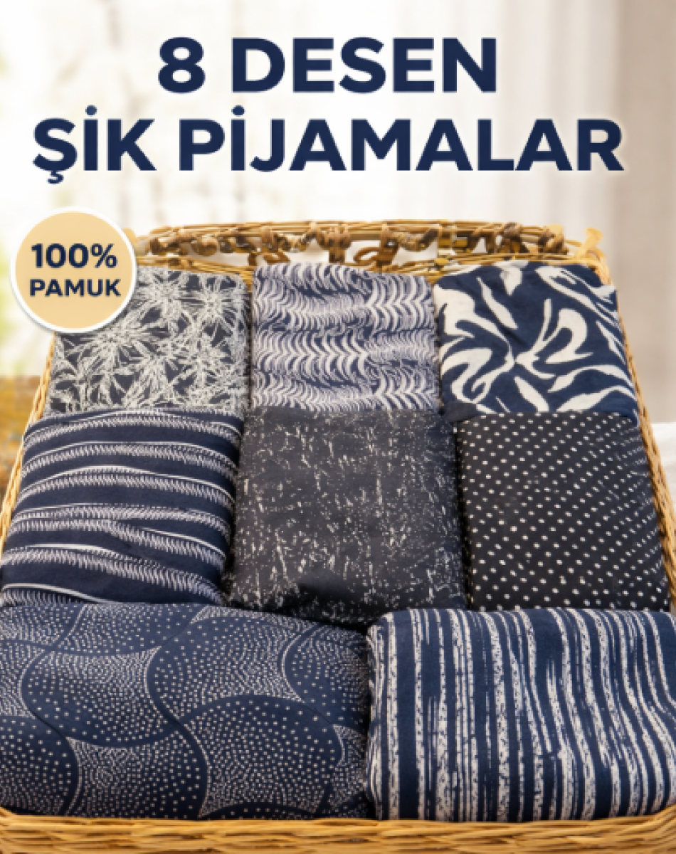 TÜRLÜ VİSKON CEPLİ BAYAN PİJAMA (NOT:DESENLER KARIŞIK GELİR)