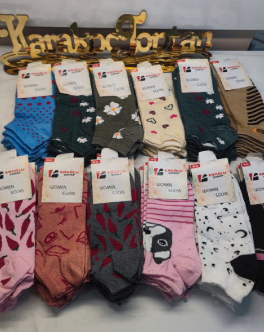 EKONOMİK KARIŞIK DESENLİ KADIN PATİK