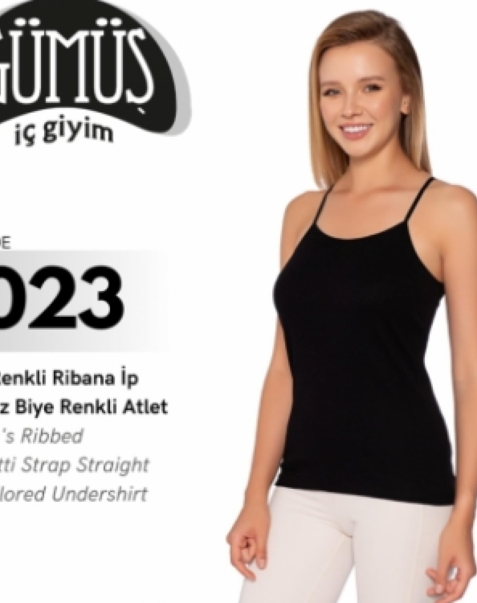 4023 BAYAN İP ASKILI DÜZ ATLET RENKLI