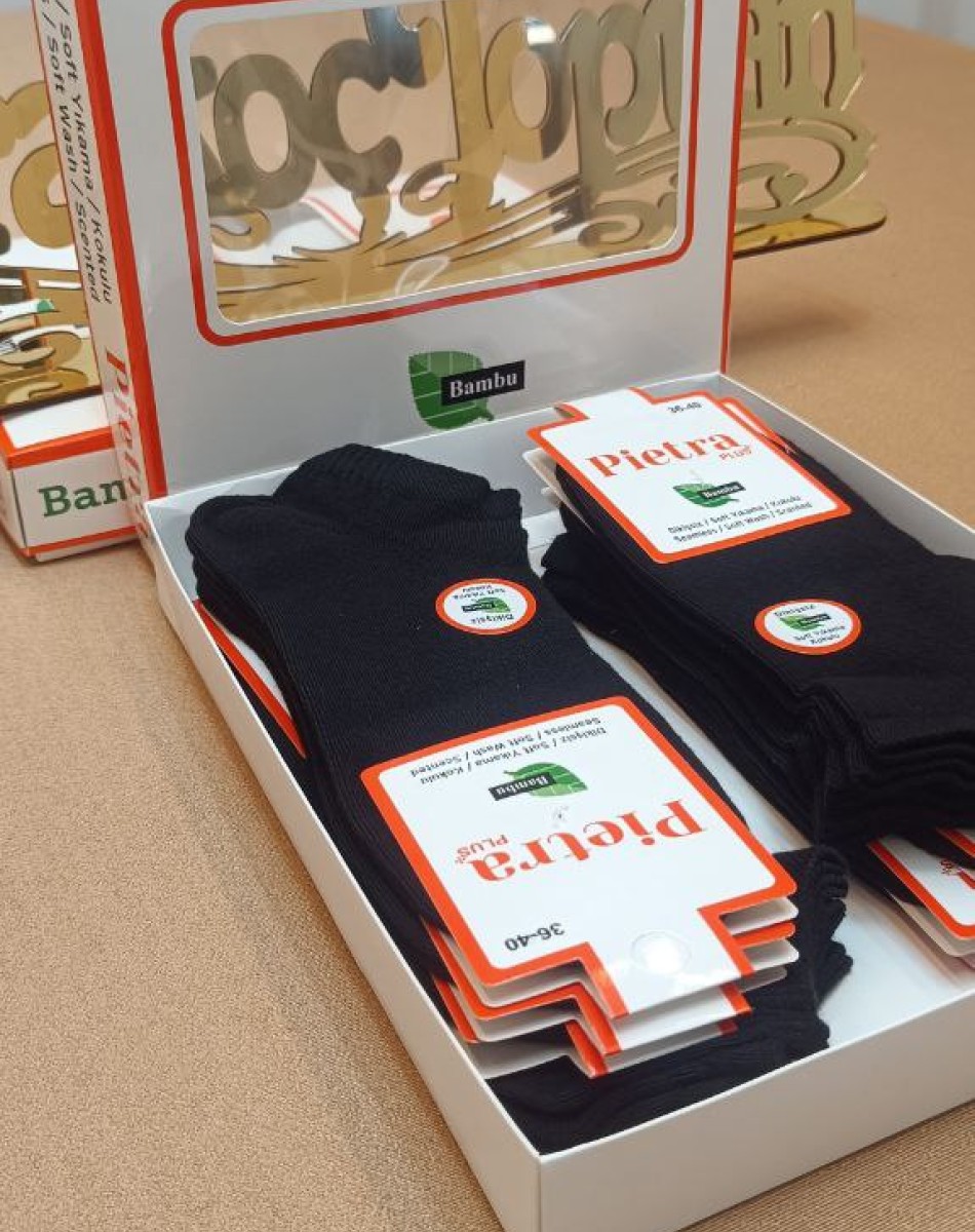 BAMBU DİKİŞSİZ YIKAMALI PARFÜMLÜ BAYAN KUTULU PATİK +