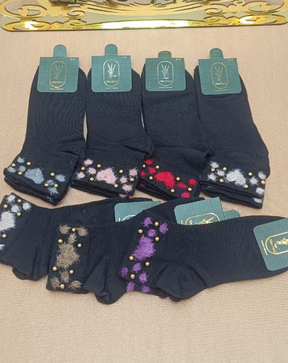 KUŞ TÜYLÜ İNCİLİ KADIN PATİK