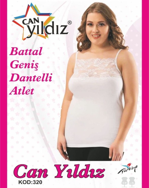 320 BATTAL İP ASKILI DANTELLİ ATLET