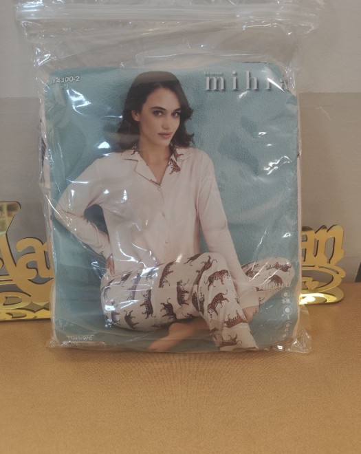 14300 THERMAL UZUN KOL DÜĞMELLİ BAYAN PİJAMA TAKIM