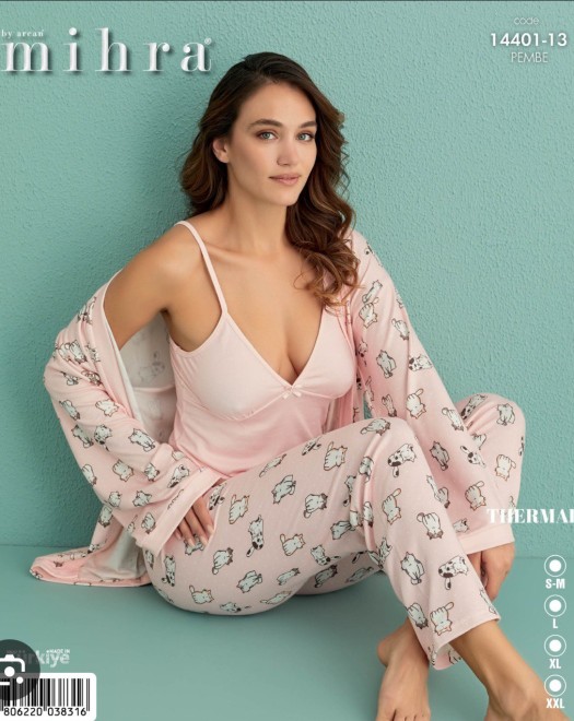 14401 THERMAL 3LU BAYAN PİJAMA TAKIM