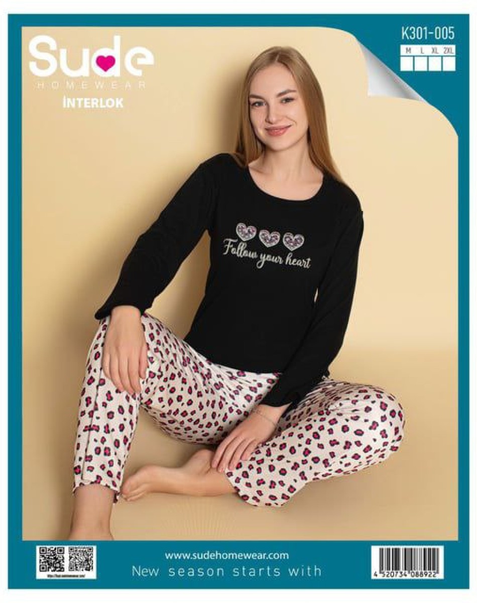 301 İNTERLOK UZUN KOL BAYAN PİJAMA TAKIM