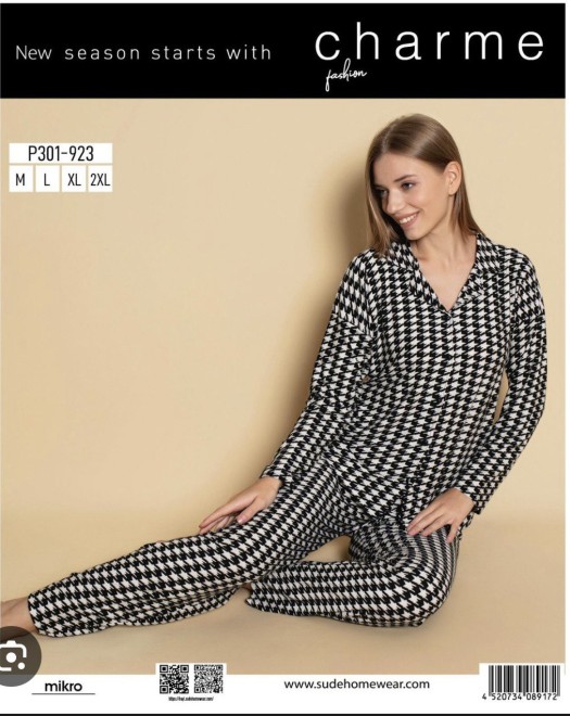 301 MİKRO SÜET DÜĞMELI BAYAN PİJAMA TAKIM