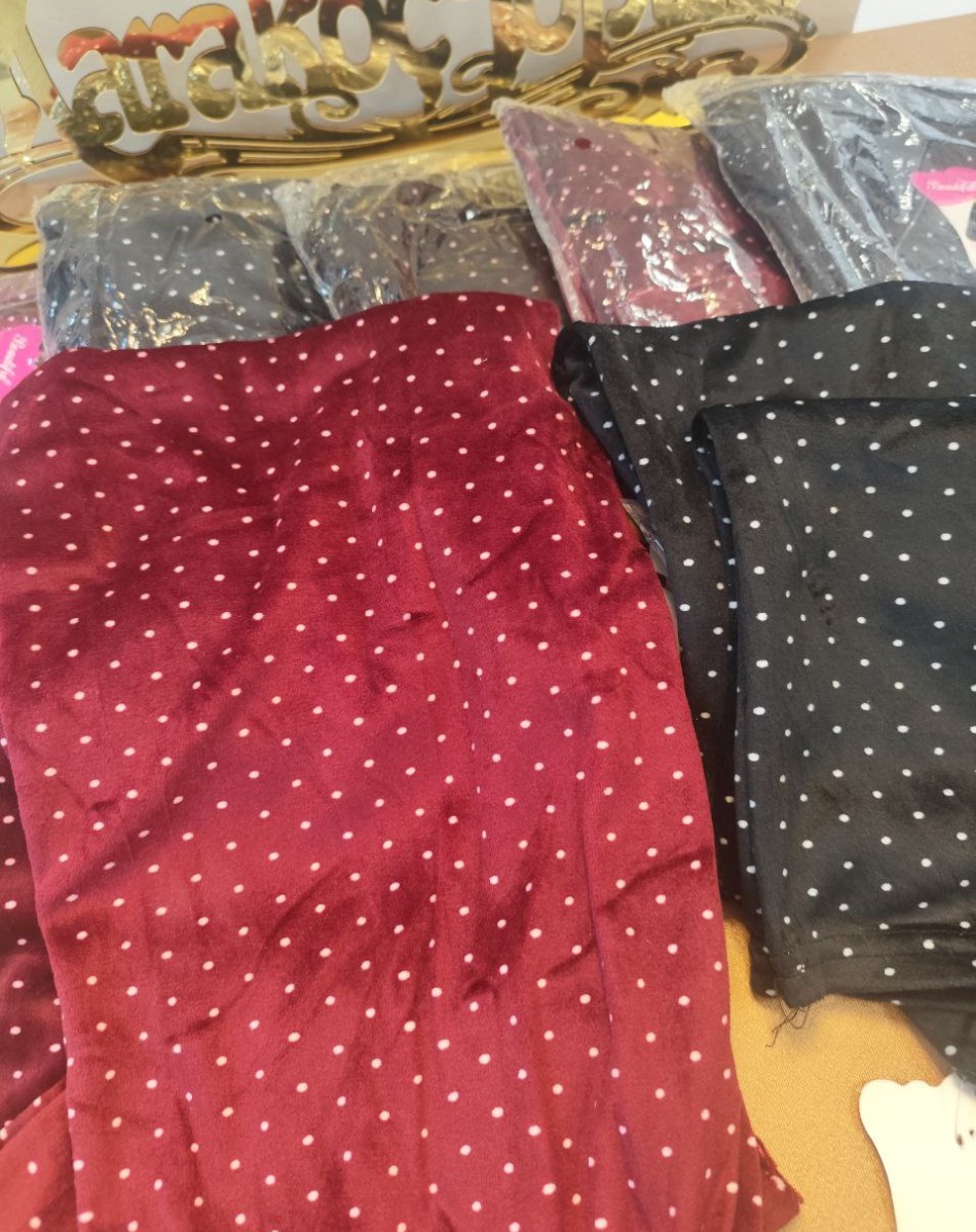 KADİFE PUANTİYELLİ TAYT