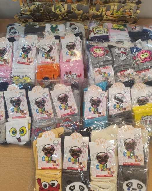 KIZ-ERKEK ÇOCUK KARİKATÜRLÜ KOLEJ ÇORAP