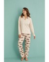 14300 THERMAL UZUN KOL DÜĞMELLİ BAYAN PİJAMA TAKIM