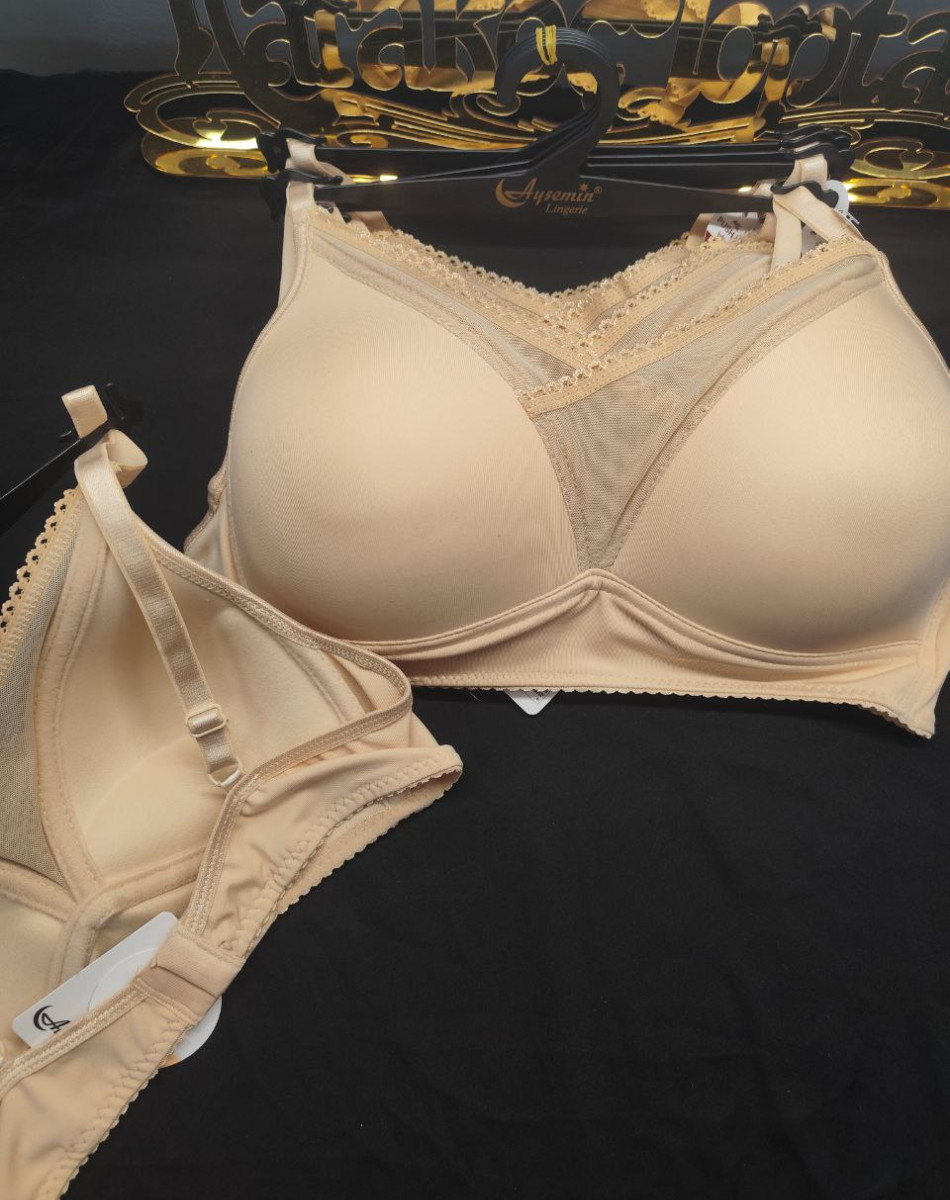 5159 YARIM DESTEKLİ TÜL DETAYLI SÜTYEN