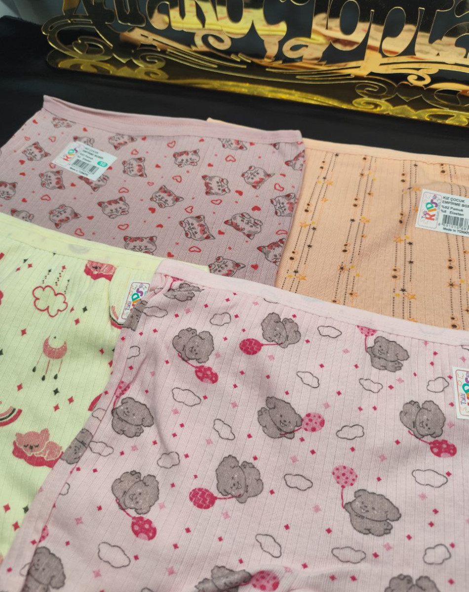 ÇOCUK KIZ DESENLİ FİTİLLİ BOXER