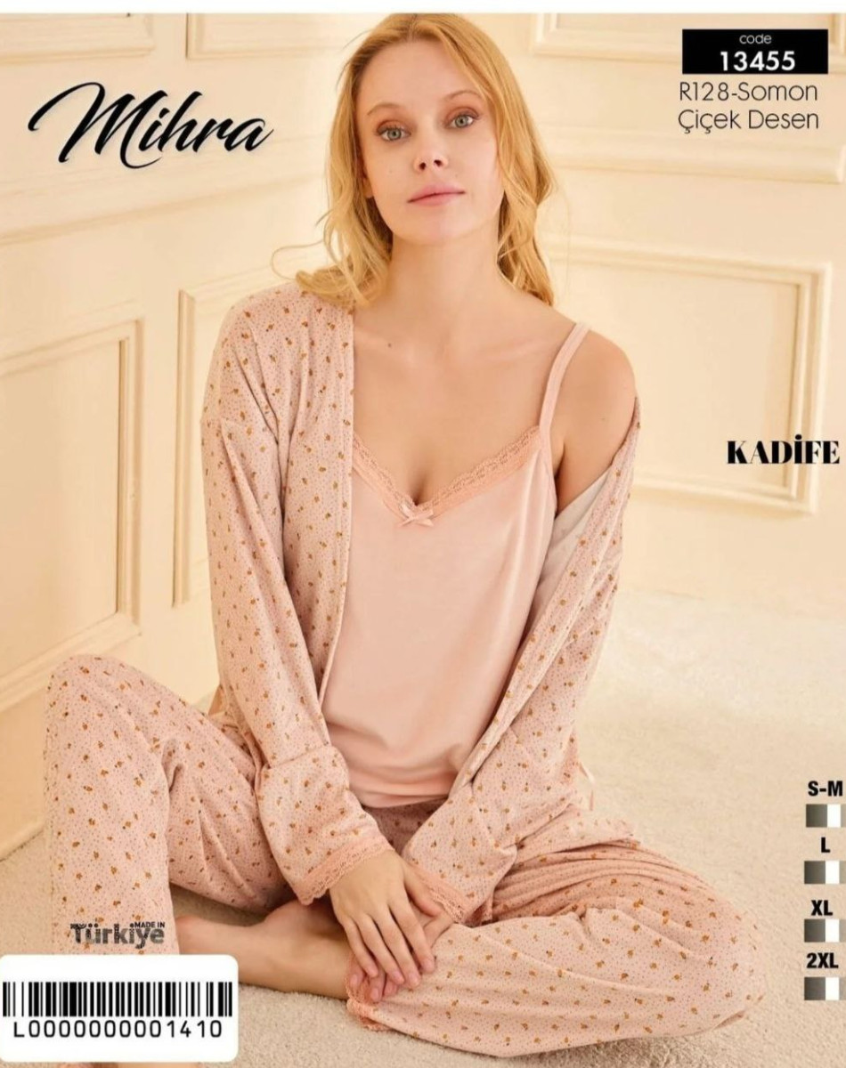 13455 3'LÜ FRANSIZ KADİFE BAYAN TAKIM