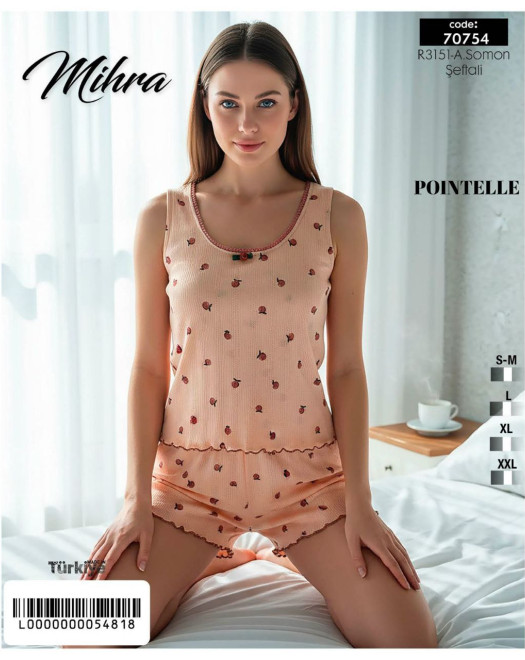 70754 POINTELLE DESENLİ BAYAN ŞORT TAKIM