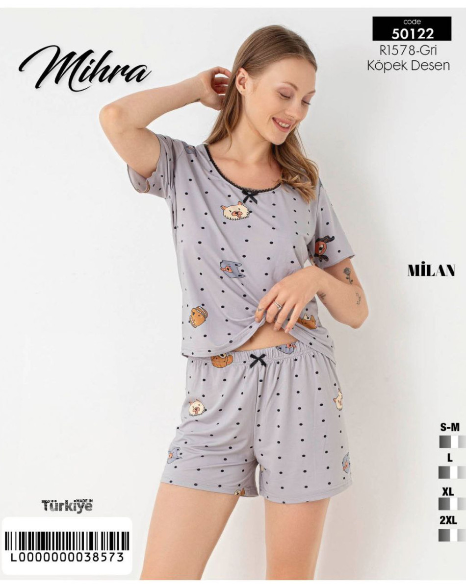 50122 MİLAN BAYAN KISA KOLLU ŞORT TAKIM