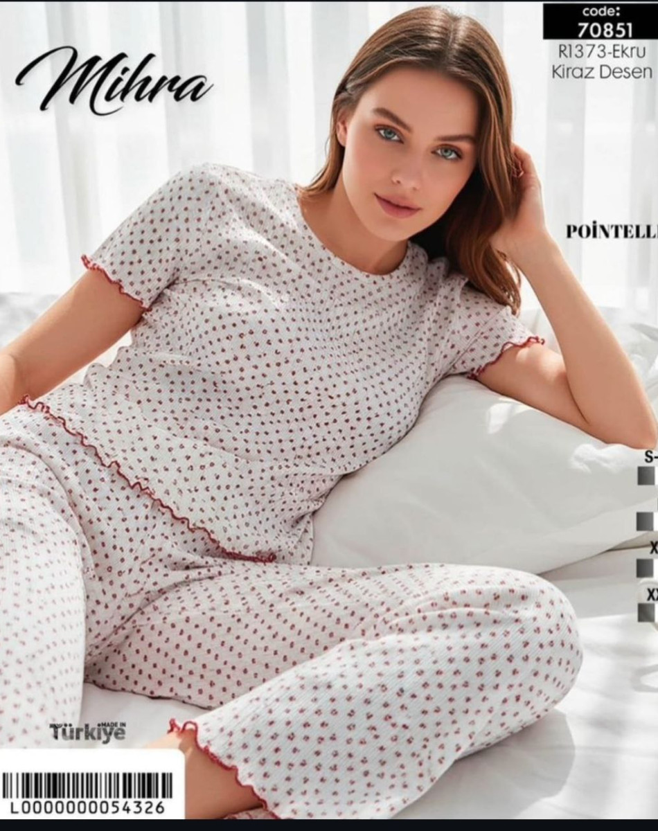 70753 POİNTELLE BAYAN KISA KOLLU PİJAMA TAKIM