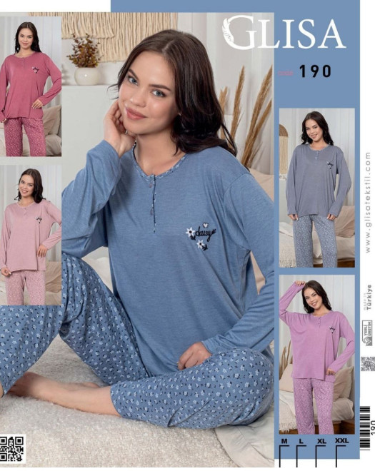 190-179 VİSKON BAYAN PİJAMA TAKIMI