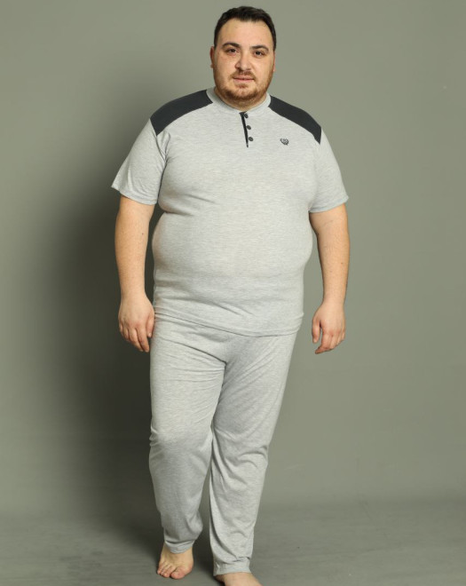 19497 SÜPREM BATTAL KISA KOL ERKEK PİJAMA TAKIM