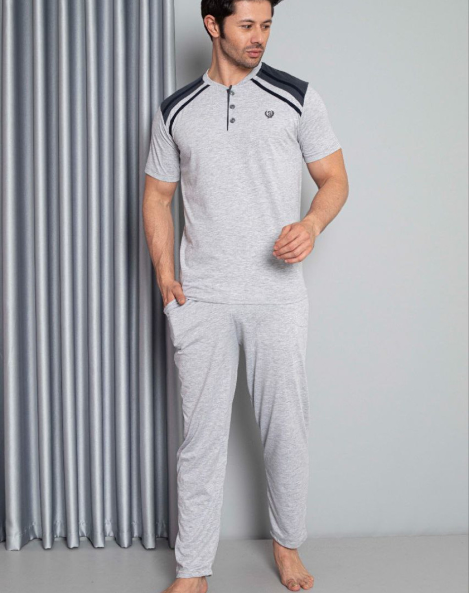 19052 SÜPREM ERKEK KISA KOL PİJAMA TAKIM