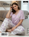 40506 RING VİSKON BAYAN KISA KOL BATTAL PİJAMA TAKIM