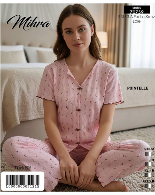 70759 POINTELLE KISA KOL PİJAMA TAKIM