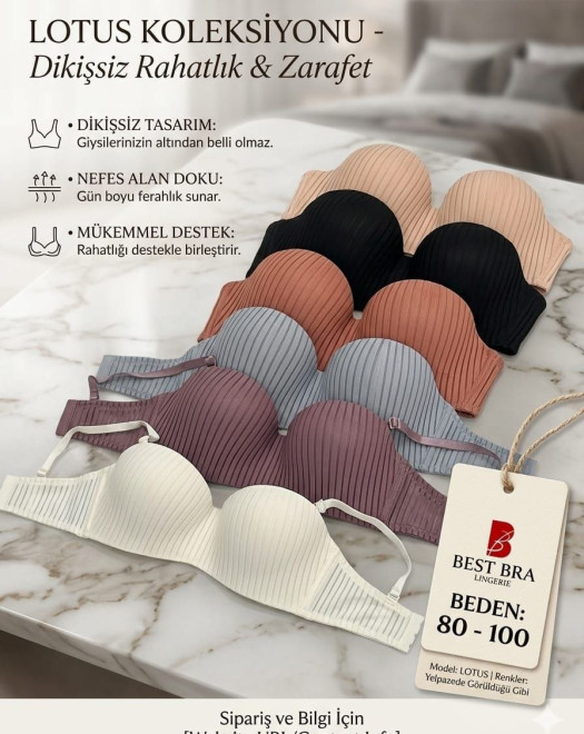 3214 LOTUS BALENLİ İÇİ BOŞ SÜTYEN
