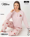 70930 WAFFLE BAYAN UZUN KOL PİJAMA TAKIM