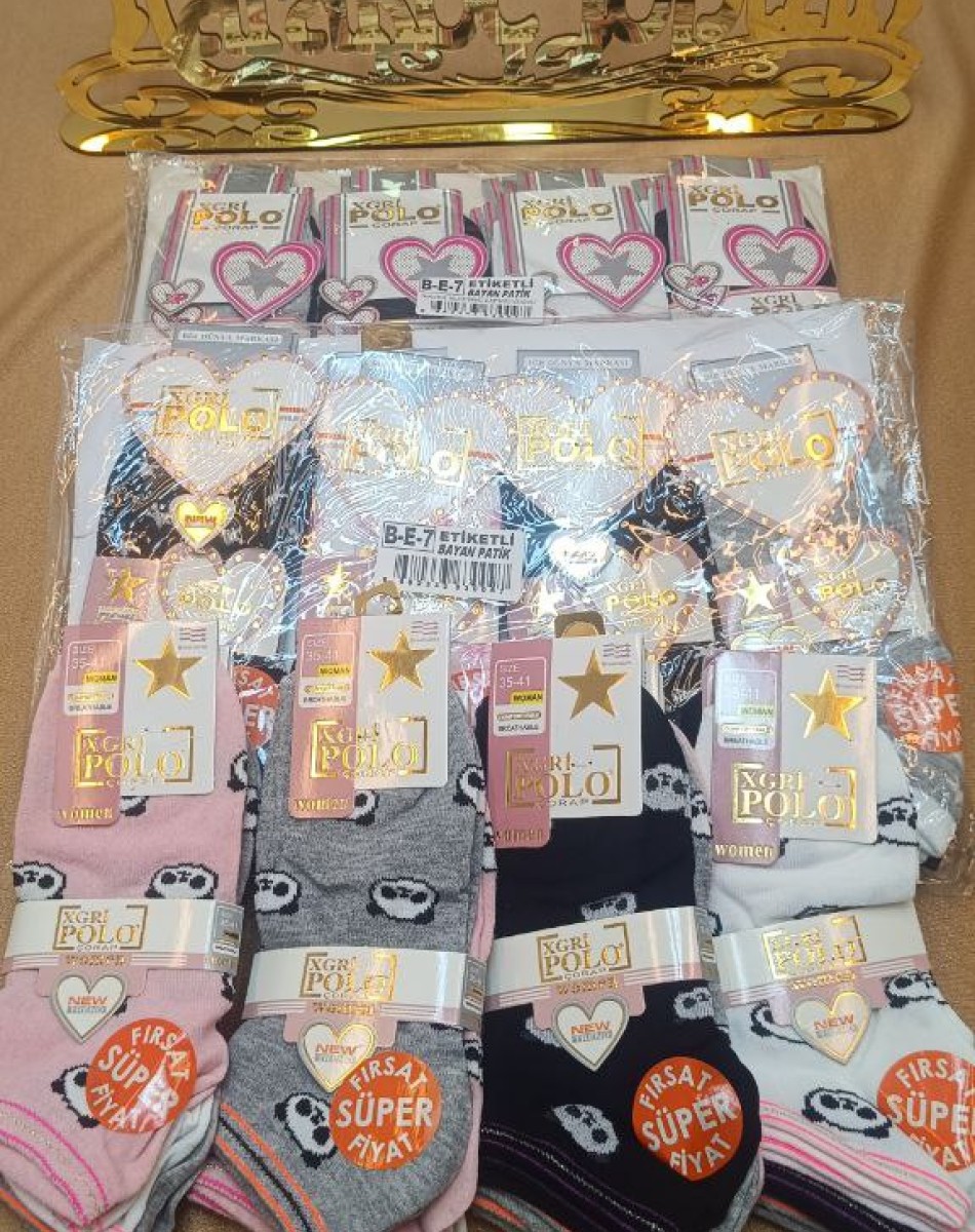 B-E-7 DESENLİ KADIN PATİK