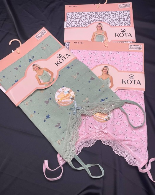 6134 EMPİRME YAKA DANTELLİ İP ASKI KADIN ATLET