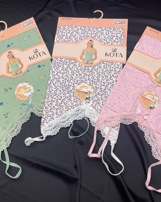 6134 EMPİRME YAKA DANTELLİ İP ASKI KADIN ATLET