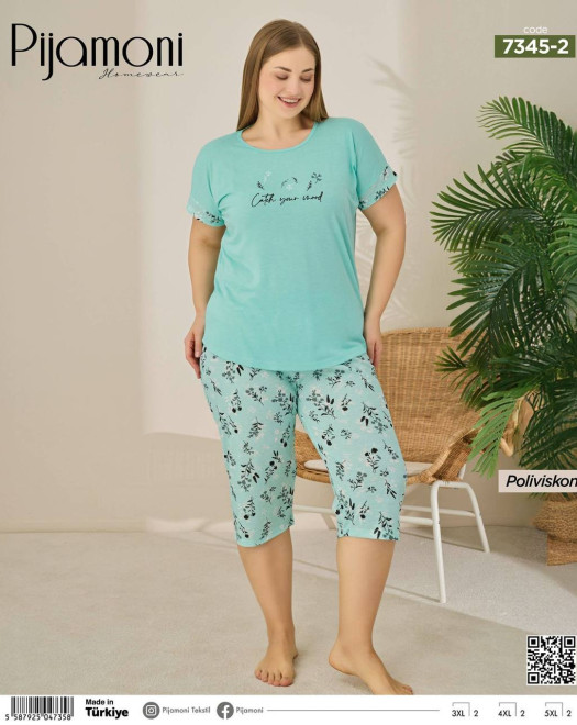 7345 POLİVİSKON BATTAL BAYAN KAPRİ TAKIM