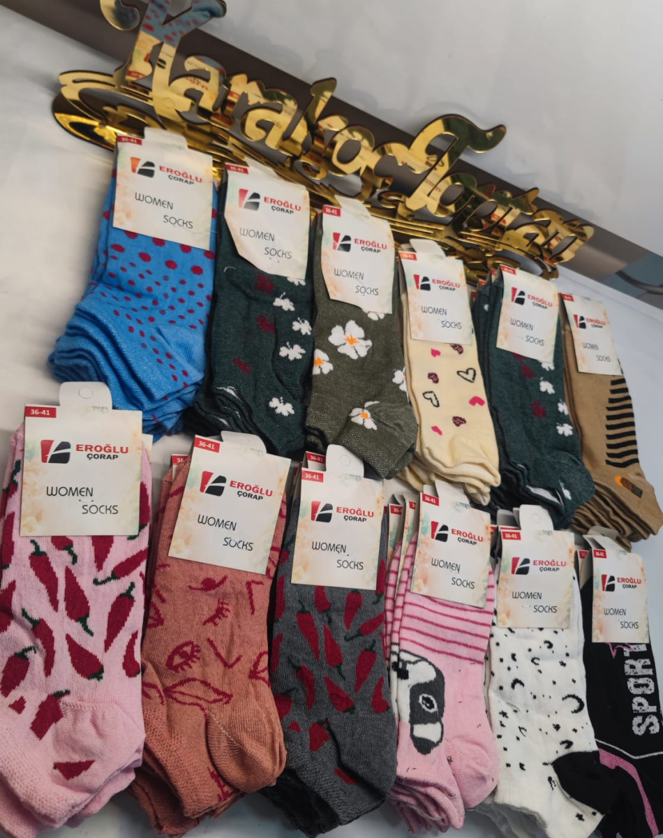 EKONOMİK KARIŞIK DESENLİ KADIN PATİK