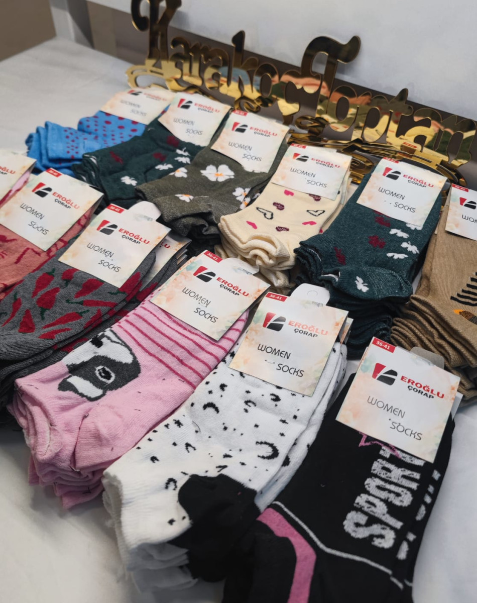 EKONOMİK KARIŞIK DESENLİ KADIN PATİK