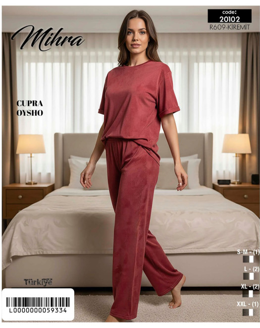 20102 CUPRA OYSHO KISA KOL BAYAN PİJAMA TAKIM