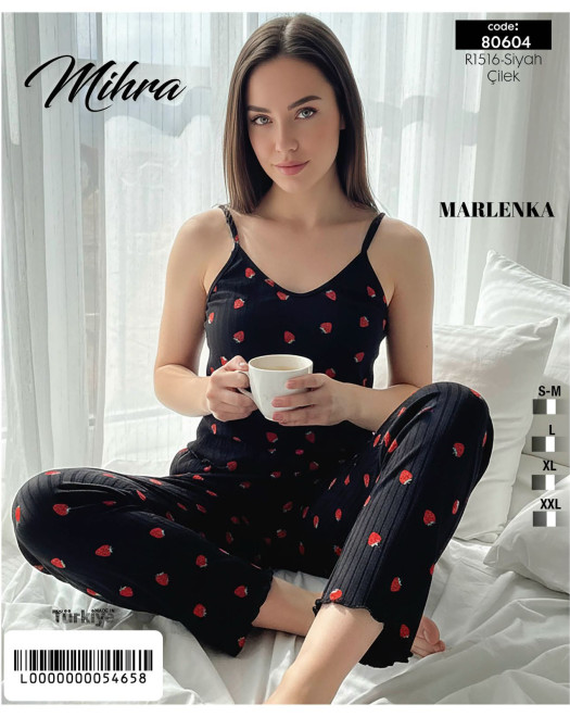 80604 MARLENKA İP ASKI BAYAN PİJAMA TAKIM