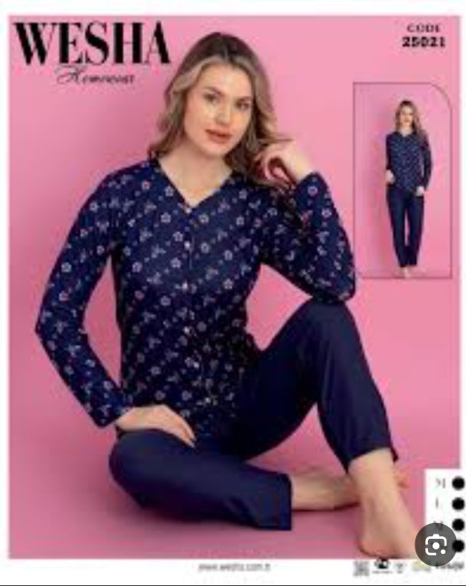 25021 MİLAN DÜĞMELİ UZUN KOL PİJAMA TAKIM