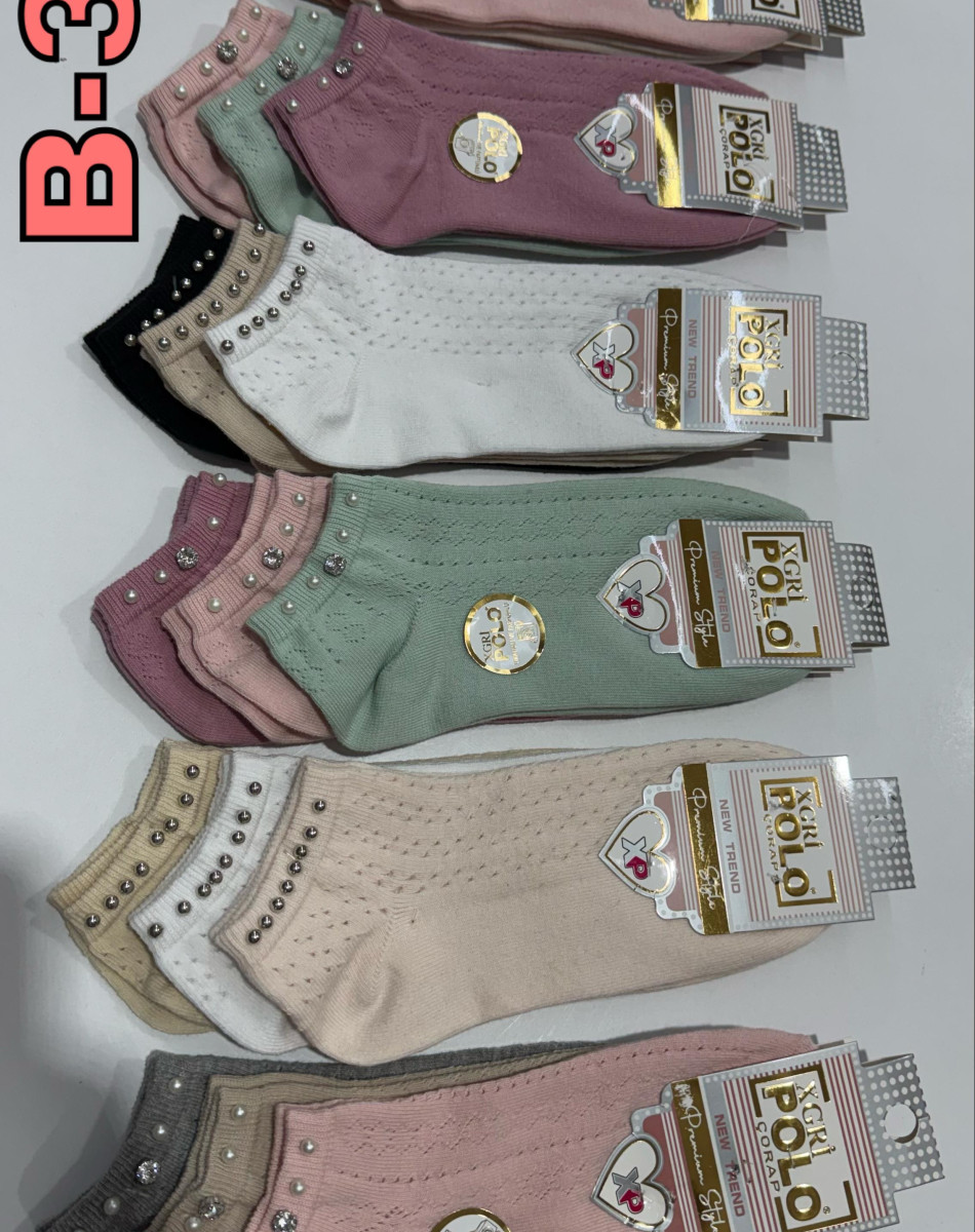 B-35 İNCİLİ DELİKLİ PENYE BAYAN PATİK